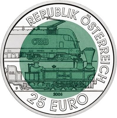 Österreich 25 Euro 2004 “150 J. Semmeringbahn” Niob