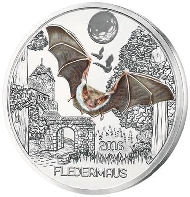 Österreich Tier-Taler 3 Euro 2016 Fledermaus