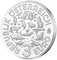 Österreich Tier-Taler 3 Euro 2016 Fledermaus