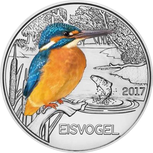 Österreich Tier-Taler 3 Euro 2017 Eisvogel