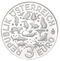 Österreich Tier-Taler 3 Euro 2018 Papagei