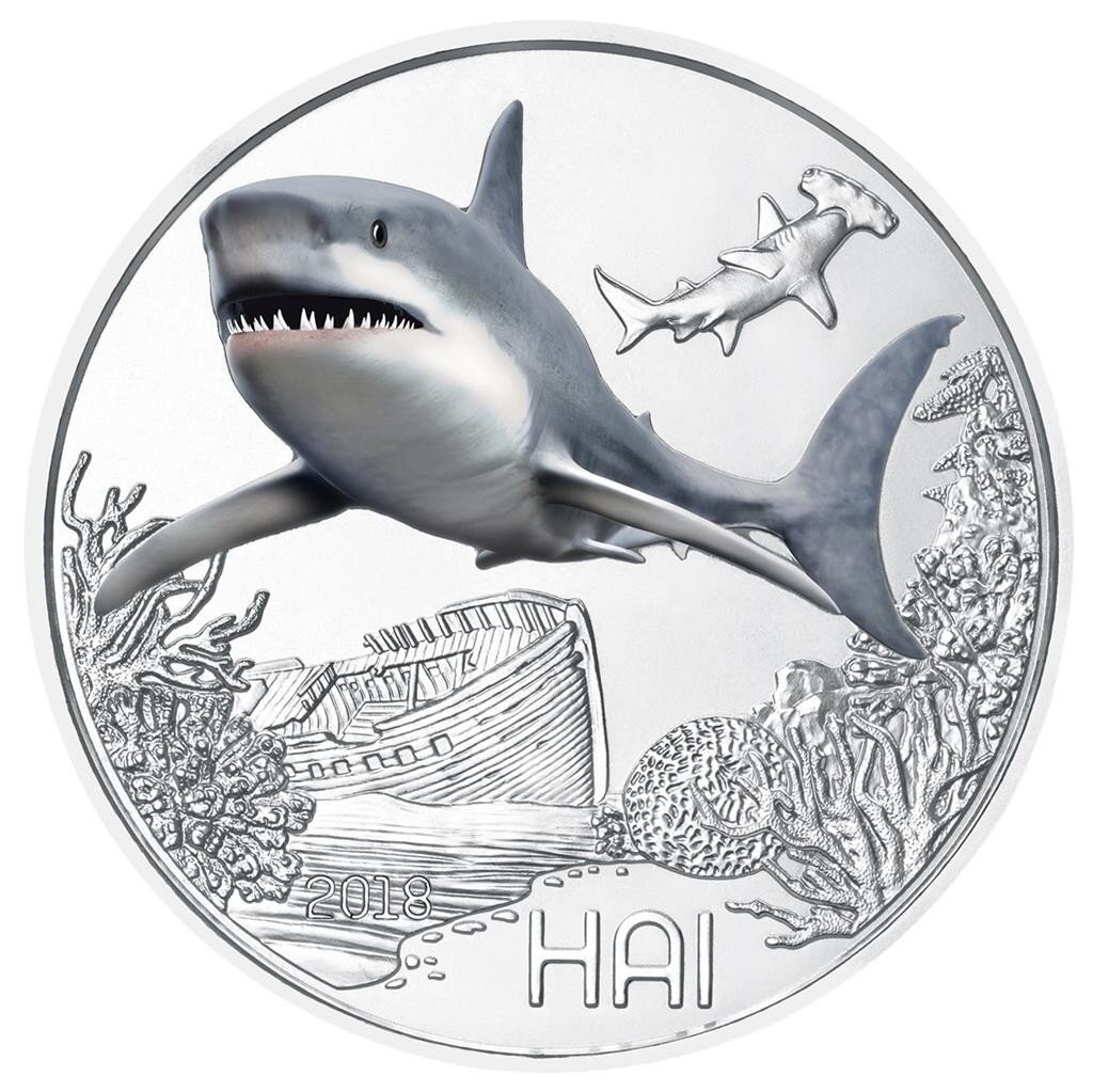 Österreich Tier-Taler 3 Euro 2018 Hai