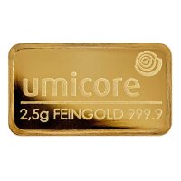 2,5 Gramm Goldbarren RESALE I. Wahl in Folie verschweißt | LBMA