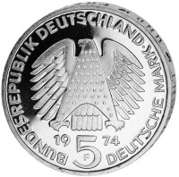 Deutschland 5 DM 1974 25 Jahre Grundgesetz - PP