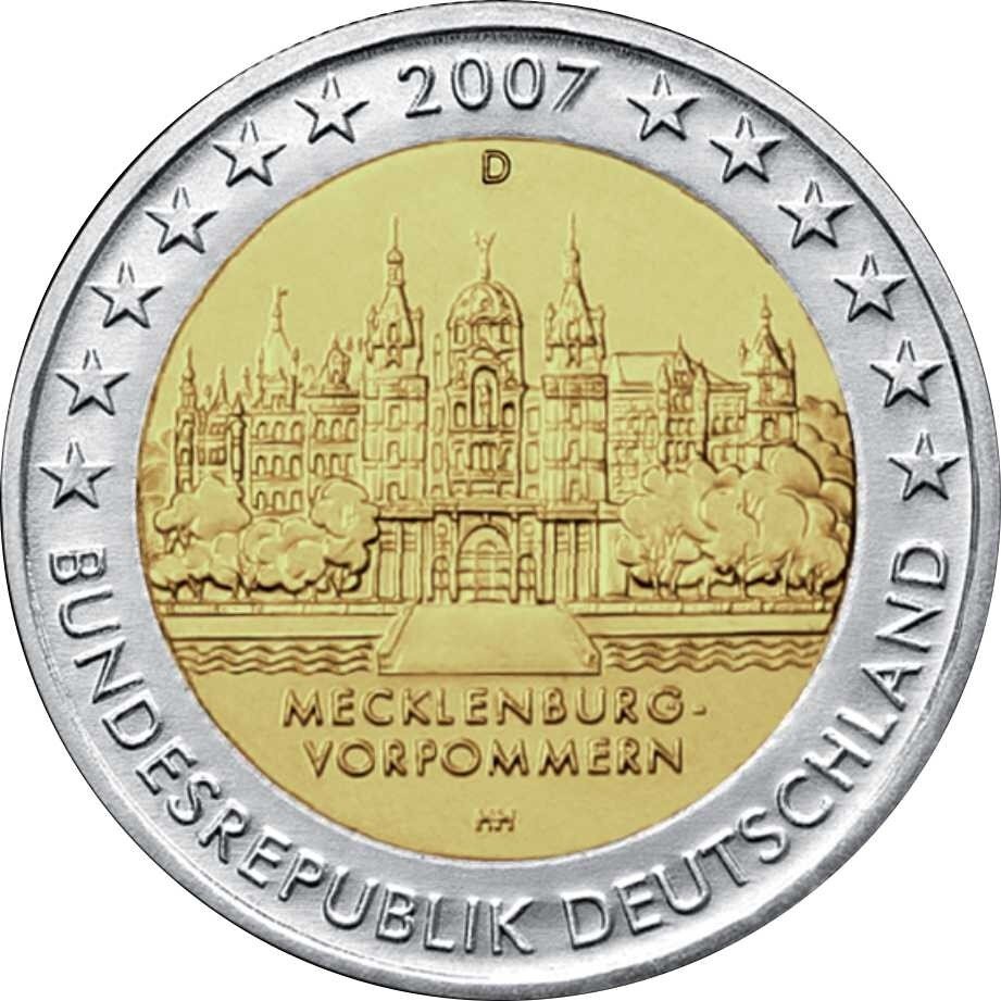 Deutschland 2 Euro 2007 "Schloss Schwerin" F