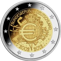 Deutschland 2 Euro 2012 "10 Jahre Euro Bargeld" F