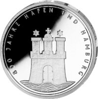 Deutschland 10 DM 1989 800 Jahre Hamburger Hafen - PP