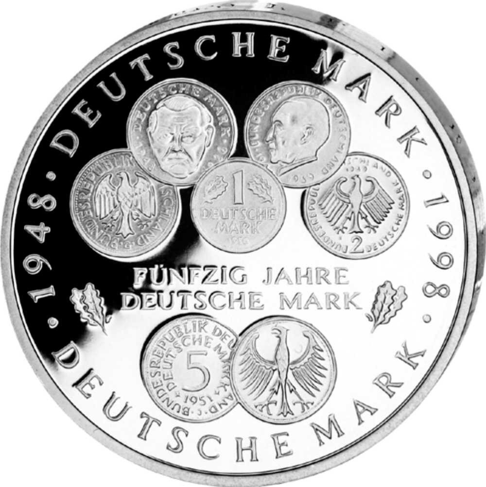 Deutschland 10 DM 1998 50 Jahre Deutsche Mark G - PP