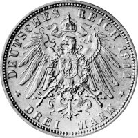 J.175 Württemberg 3 Mark 1908 - 1914 König Wilhelm II