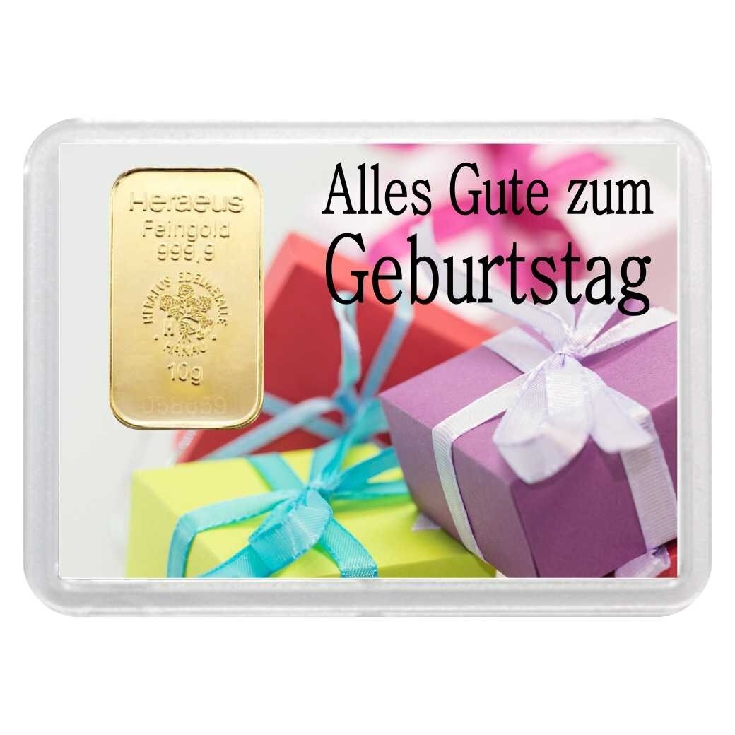 Geschenkbarren "Geburtstag" 10 Gramm Gold