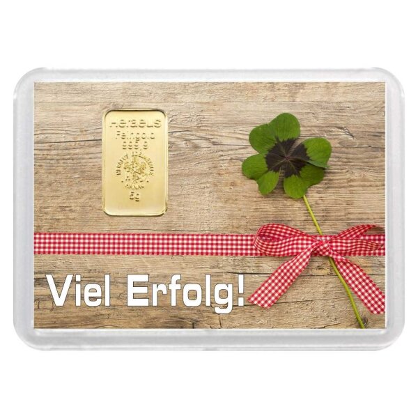 Geschenkbarren "Viel Erfolg" 5 Gramm Gold