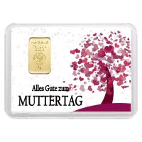 Geschenkbarren "Muttertag" 5 Gramm Gold