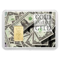 Geschenkbarren "Gold anstatt Geld - Dollar" 5...