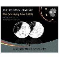 Deutschland 20 Euro 2016 200. Geburtstag von Ernst Litfaß - PP