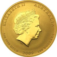 Australien Lunar II 2009 Jahr des Ochsen 1 oz Gold