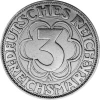 J.327 Weimarer R. 3 Mark 1927 -A- "Zur Jahrtausendfeier von Nordhausen" - ss