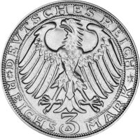 J.333 Weimarer R. 3 Mark 1928 -A- Zum 900 jährigen Bestehen von Naumburg a. d. Saale"