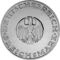 J.336 Weimarer R. 5 Mark 1929 "Zum 200. Geburtstag von Gotthold E. Lessing"