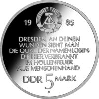 DDR 5 Mark 1985 Frauenkirche in Dresden