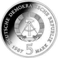 DDR 5 Mark 1987 Rotes Rathaus in Berlin