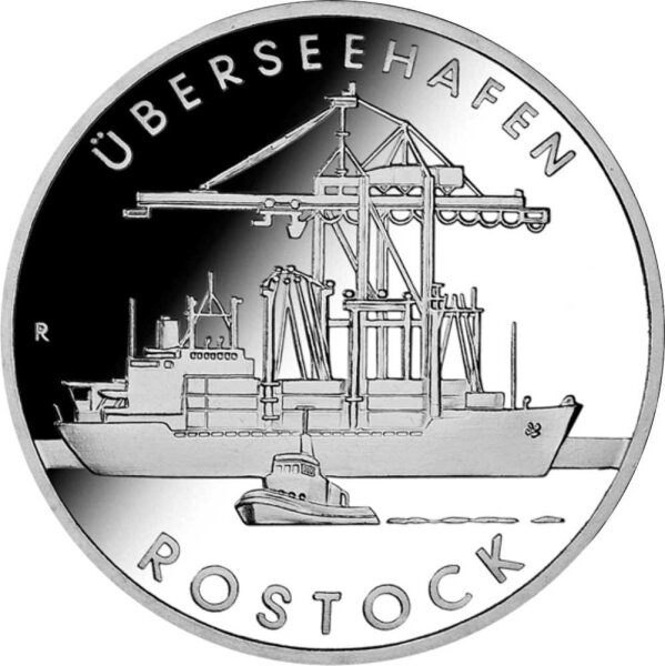 DDR 5 Mark 1988 Überseehafen in Rostock