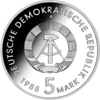 DDR 5 Mark 1988 Überseehafen in Rostock