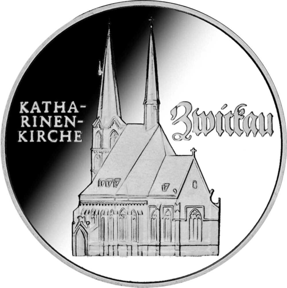 DDR 5 Mark 1989 Katharinenkirche in Zwickau, 4,00
