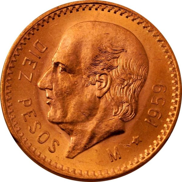 Mexiko 10 Pesos - Hidalgo - Gold