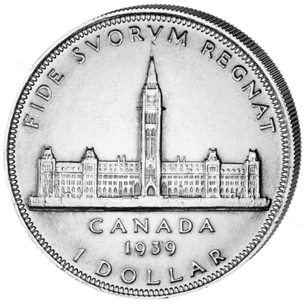 Kanada 1 Dollar 1939 Parlament - Silber