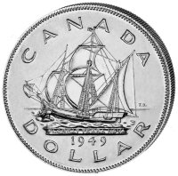 Kanada 1 Dollar 1949 Neufundland - Silber