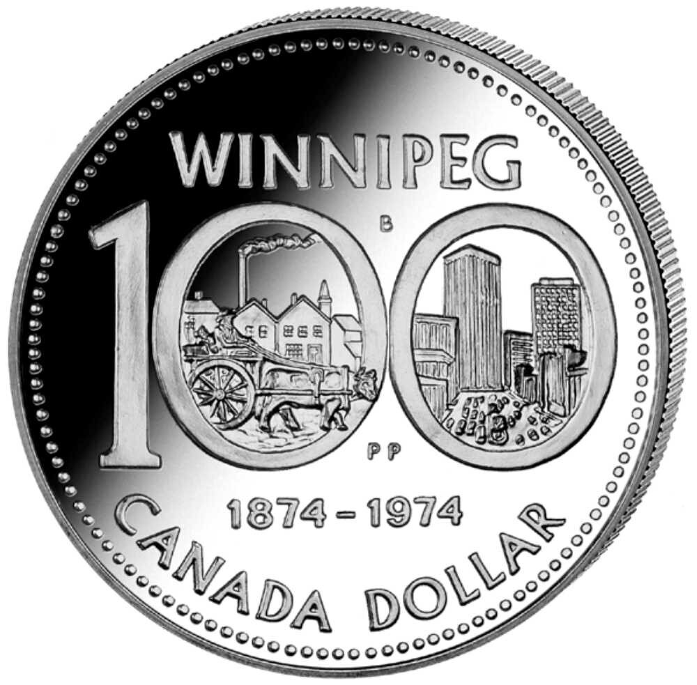 Kanada 1 Dollar 1974 Winnipeg - Silber