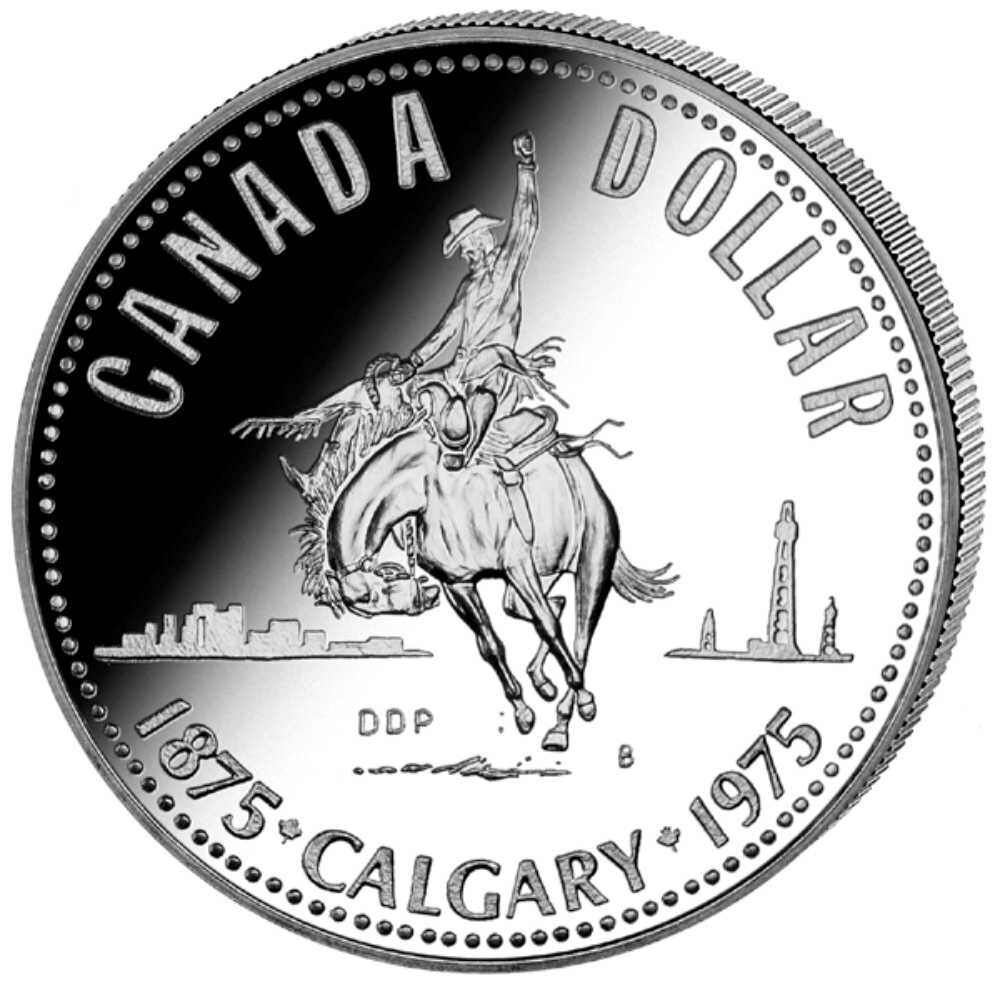 Kanada 1 Dollar 1975 Calgary - Silber