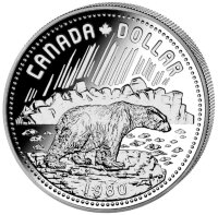 Kanada 1 Dollar 1980 Eisbär - Silber