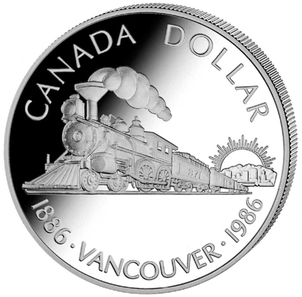 Kanada 1 Dollar 1986 Vancouver - Pazifik Express - Silber PP