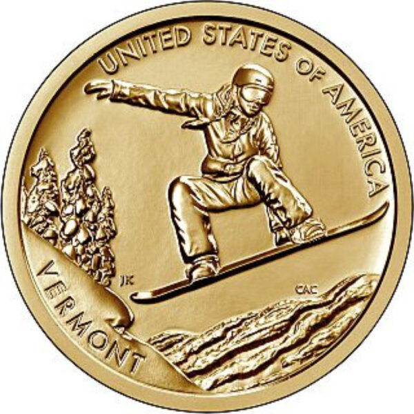 USA 1 Dollar 2022 Vermont Snowboard - Kupfer-Nickel