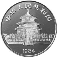 China Panda 1984 10 Yuan Silber - 900/1000, 27 Gramm