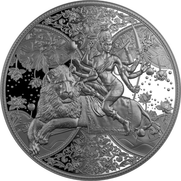 Kamerun 2023 Göttin Durga 1 oz Silber - High Relief