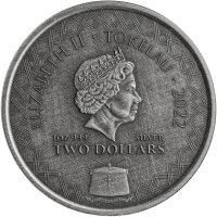 Tokelau Komodo Dragon 1. Ausgabe - Komodowaran 2022 1 oz Silber Antik Finish