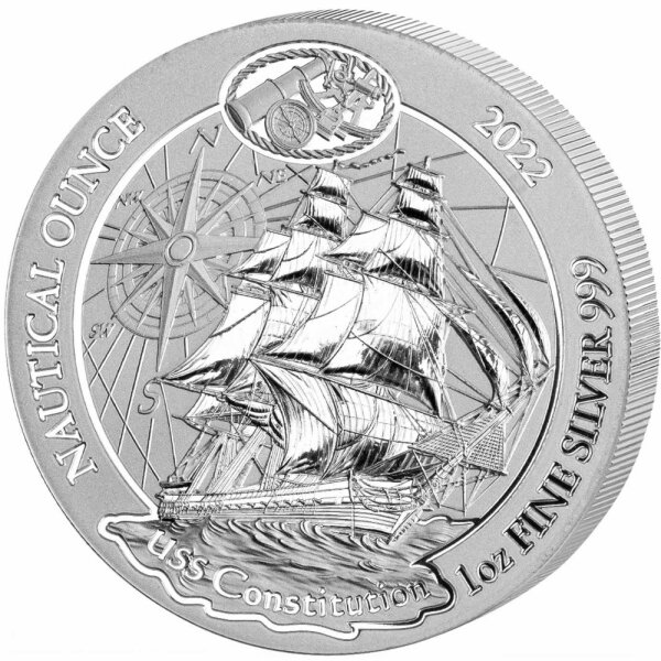 Ruanda Nautical USS Constitution 2022 1 oz Silber