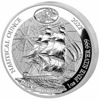 Ruanda Nautical 2022 USS Constitution 1 oz Silber |...
