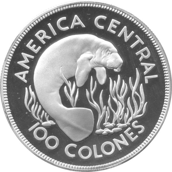 Costa Rica 100 Colones 1974 - Seekuh - Silber PP