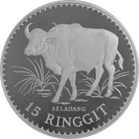 Malaysia 15 Ringgit 1976 Wildrind - Silber PP