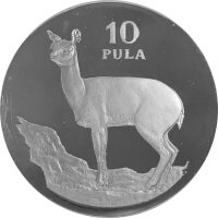Botswana 10 Pula 1978 Antilope Klippspringer - Silber PP