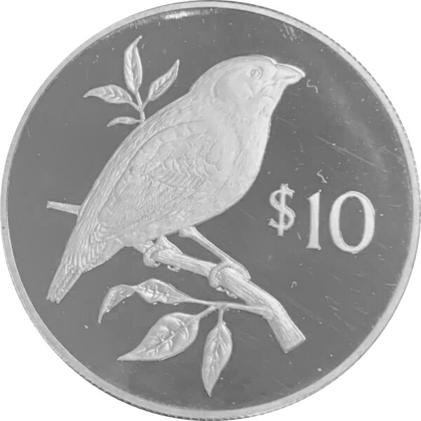 Fiji 10 Dollars 1978 Papageienfink - Silber PP