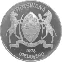 Botswana 5 Pula 1978 Südafrikanischer - Spießbock Silber PP