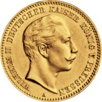 J.252 Preußen 20 Mark 1890 - 1913 - Kaiser Wilhelm II. Gold - Erhaltung: ss