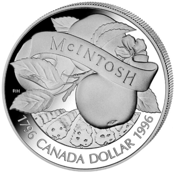 Kanada 1 Dollar 1996 Mc Intosh Apfel - Silber PP