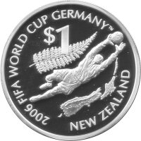 Neuseeland 1 Dollar 2006 XVIII. Fußball WM 2006 in Deutschland - Silber PP