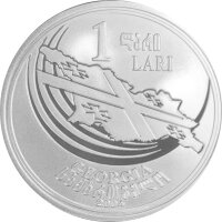 Georgien 1 Lari 2004 Fußball WM 2006 - Silber PP