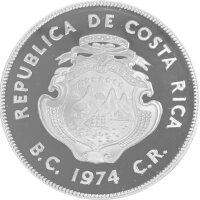 Costa Rica 50 Colones 1974 Suppenschildkröte - Silber PP
